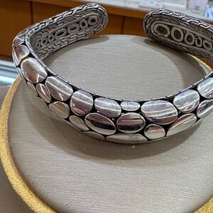 John Hardy Silver Textured Cuff Bracelet